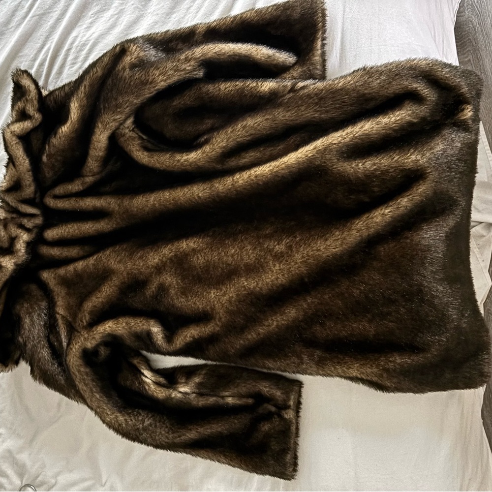 Pamela McCoy Chocolate Faux Fur Jacket